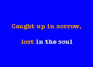 Caught up in sorrow,

lost in the soul