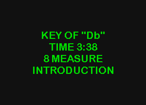 KEY OF Db
TIME 3z38

8MEASURE
INTRODUCTION