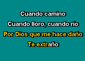 Cuando camino

Cuando Iloro, cuando rio

Por Dios que me hace daFIo

Te extrafm