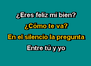 5Eres feliz mi bien?
5C6mo te va?

En el silencio la pregunta

Entre t0 y yo