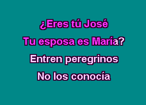 5Eres tL'J Josc'a

Tu esposa es Maria?

Entren peregrinos

No Ios conocia