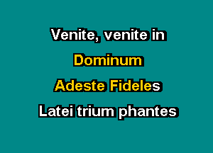 Venite, venite in
Dominum
Adeste Fideles

Latei trium phantes