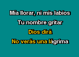 Mia llorar, ni mis labios
Tu nombre gritar

Dios dirral

No ver una lagrima