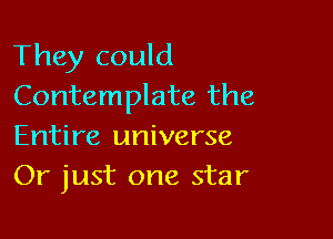 They could
Contemplate the

Entire universe
Or just one star