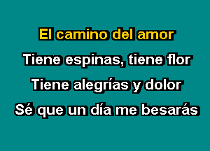 El camino del amor
Tiene espinas, tiene flor
Tiene alegrias y dolor

ng que un dia me besaras