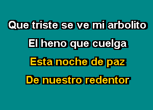 Que triste se ve mi arbolito

El heno que cuelga

Esta noche de paz

De nuestro redentor