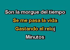 Son Ia morgue del tiempo

Se me pasa la vida

Gastando el reloj

Minutos