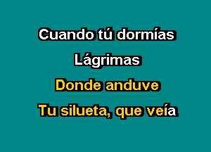 Cuando tu dormias

mgrimas

Donde anduve

Tu silueta, que veia