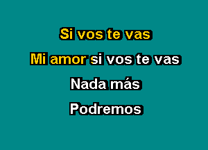 Si vos te vas

Mi amor si vos te vas

Nada mas

Podremos