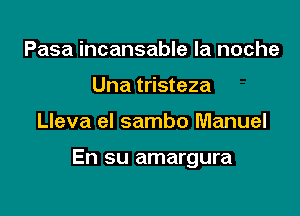 Pasa incansable la noche
Una tristeza

Lleva el sambo Manuel

En su amargura