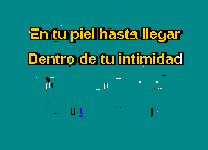 'En tu piel hasta llegar

Dentro de tu intimidefd

5