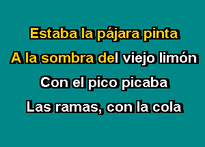 Estaba la pajara pinta
A la sombra del viejo limc'm
Con el pico picaba

Las ramas, con la cola