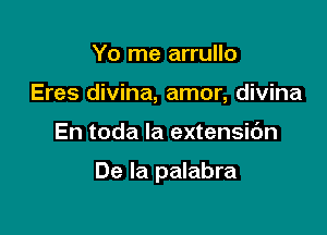 Yo me arrullo
Eres divina, amor, divina

En toda la extensic'm

De la palabra