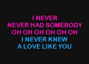 I NEVER KNEW
A LOVE LIKEYOU