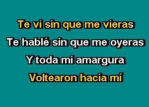 Te vi sin que me vieras
Te hablgz sin que me oyeras
Y toda mi amargura

Voltearon hacia mi