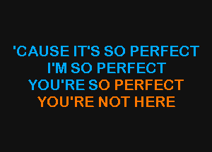 'CAUSE IT'S SO PERFECT
I'M SO PERFECT
YOU'RE SO PERFECT
YOU'RE NOT HERE
