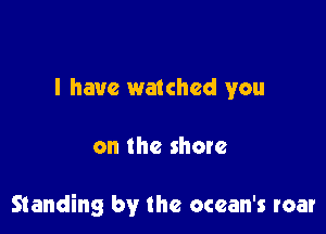 l have watched you

on the shore

Standing by the ocean's roar