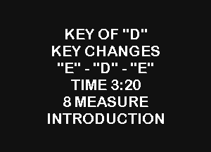 KEYOFD
KEYCHANGES
IIEII - IIDII - IIEII

NMESQO
8MEASURE
INTRODUCHON