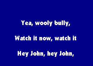 Yea, wooly bully,

Watch it now, watch it

Hey John, hey John,