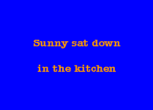 Sunny sat down

in the kitchen