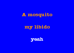 A mosquito

my libido

yeah