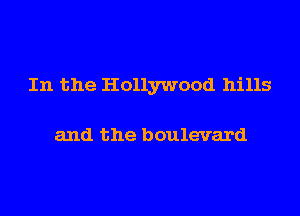 In the Hollywood hills

and the boulevard