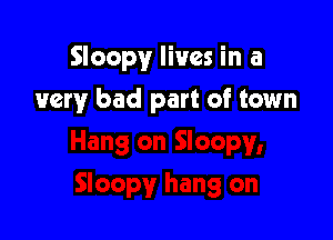 Sloopy lives in a

very bad part of town