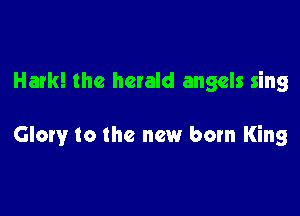 Hark! the herald angels sing

Glory to the new born King