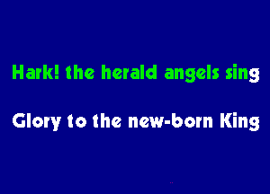 Hark! the herald angels sing

Glory to the new-born King
