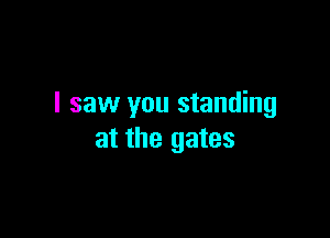 I saw you standing

at the gates