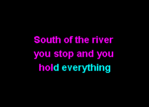 South of the river

you stop and you
hold everything