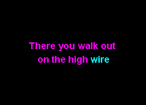 There you walk out

on the high wire