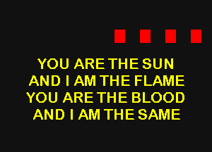 YOU ARETHE SUN
AND I AM THE FLAME
YOU ARETHE BLOOD

AND I AM THE SAME

g