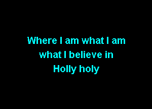 Where I am what I am

what I believe in
Holly holy