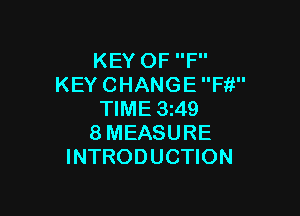 KEYOFP'
KEY CHANGE Fit

TIME 3i49
8 MEASURE
INTRODUCTION
