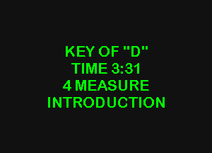 KEY OF D
TIME 3z31

4MEASURE
INTRODUCTION