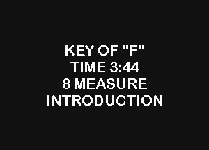 KEY 0F F
TIME 3244

8MEASURE
INTRODUCTION