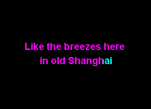 Like the breezes here

in old Shanghai