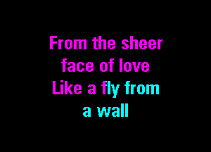 From the sheer
face of love

Like a fly from
a wall