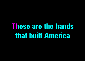 These are the hands

that built America