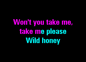 Won't you take me,

take me please
Wild honey