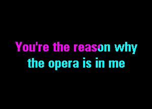 You're the reason why

the opera is in me