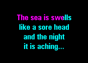 The sea is swells
like a sore head

and the night
it is aching...
