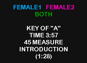 FEMALE1

KEY OF A

TIME 357
45 MEASURE
INTRODUCTION
(1128)