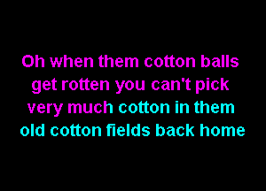 Oh when them cotton balls
get rotten you can't pick
very much cotton in them

old cotton fields back home