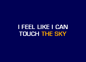 I FEEL LIKE I CAN

TOUCH THE SKY