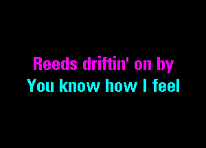 Reeds driftin' on by

You know how I feel