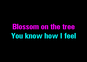 Blossom on the tree

You know how I feel