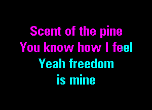 Scent of the pine
You know how I feel

Yeah freedom
is mine