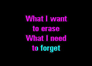 What I want
to erase

What I need
to forget